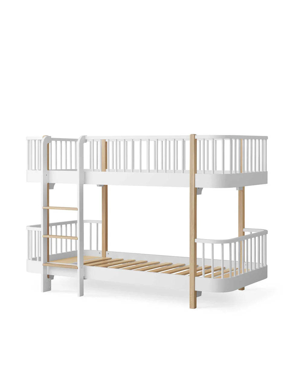 Wood Original Low Bunk Bed - White/Oak - Bubbadue