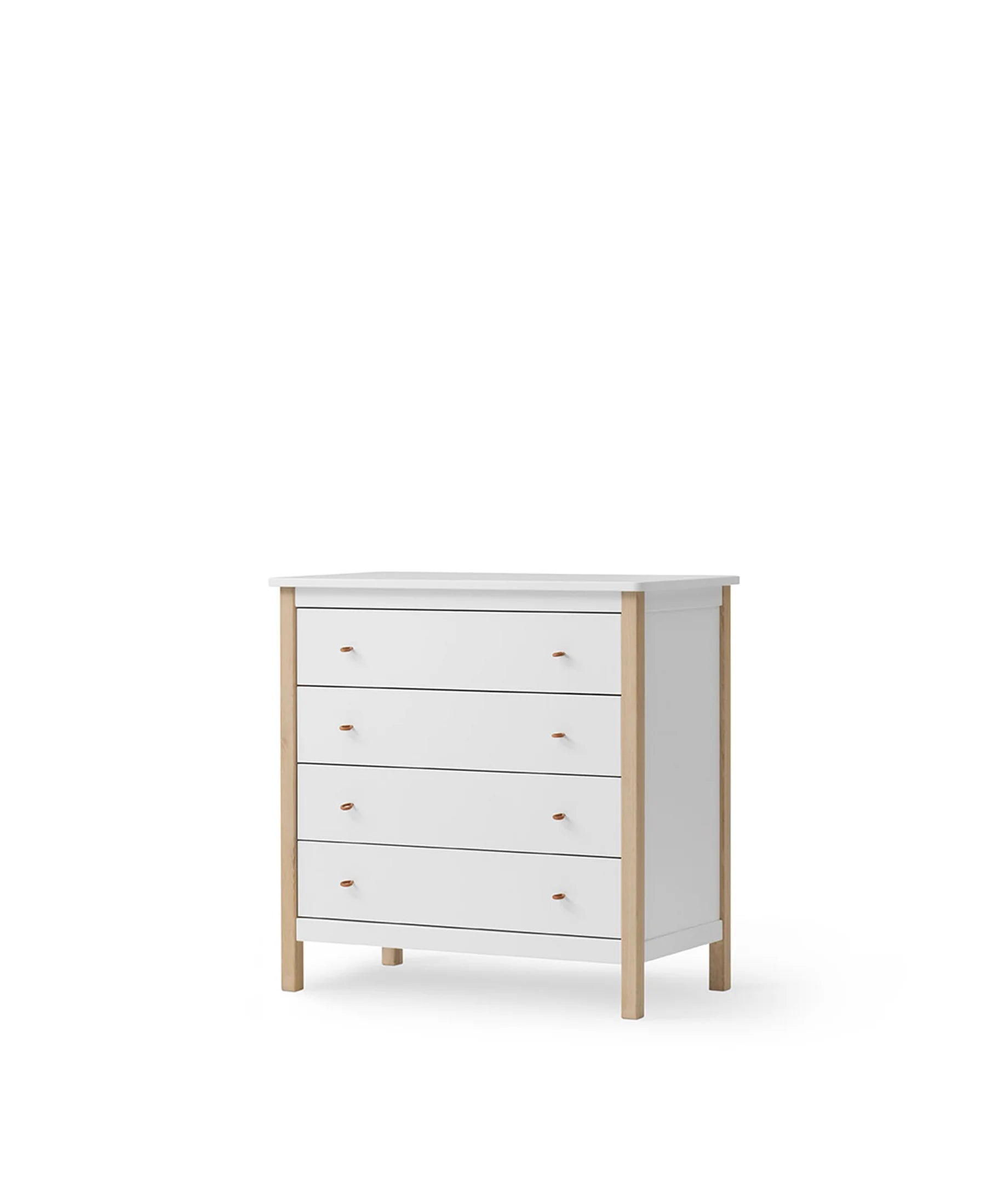 Wood Dresser 4 Drawers - White/Oak - Bubbadue