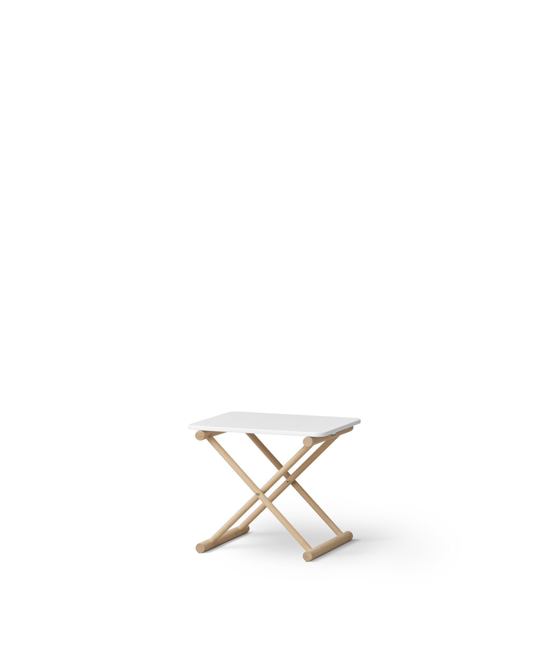 Camp Bed Table Low - White/Oak - Bubbadue