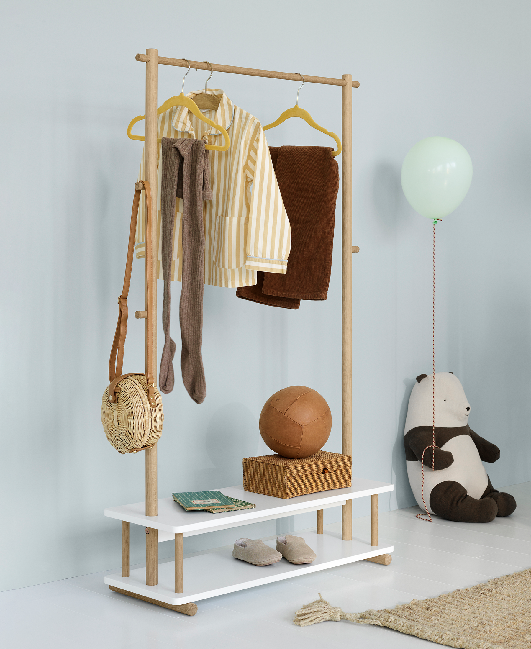 Camp Clothes Rail - White/oak - Bubbadue