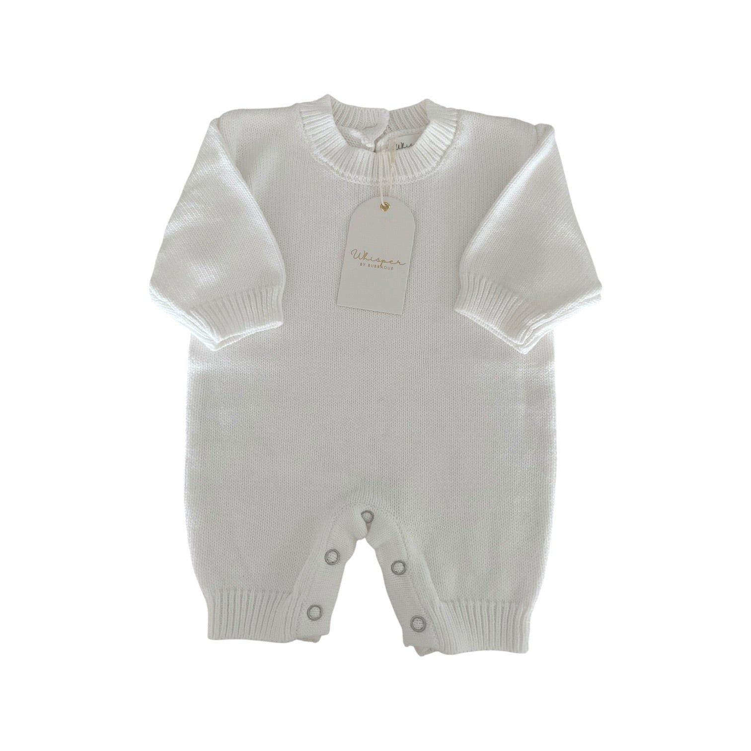 Buttonless Romper - White