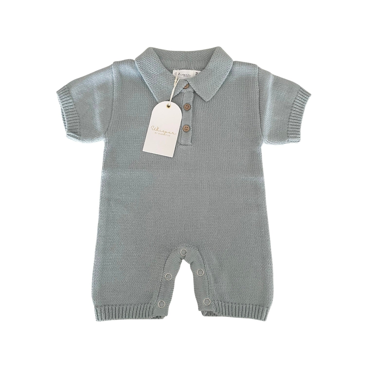 Collared Romper -  Dusty Blue