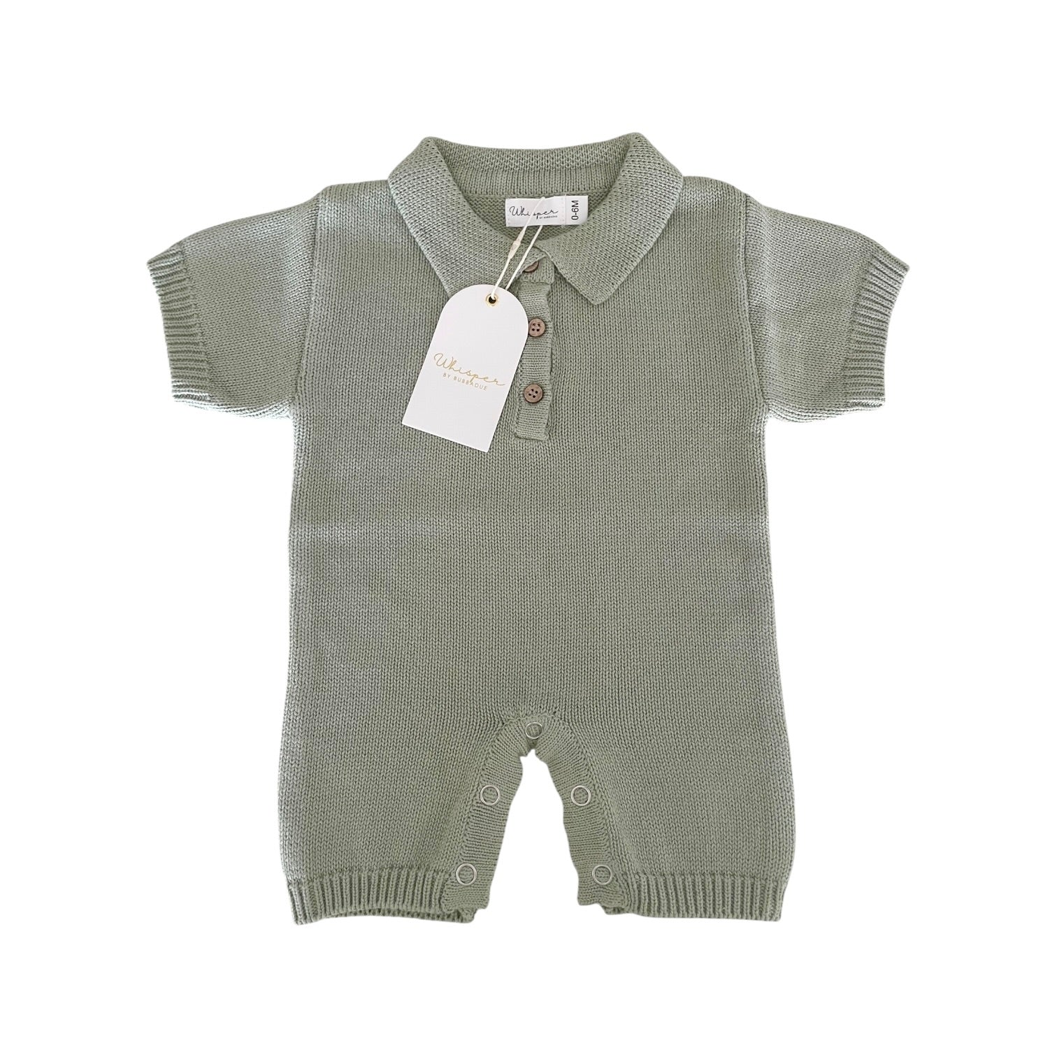 Collared Romper -  Sage