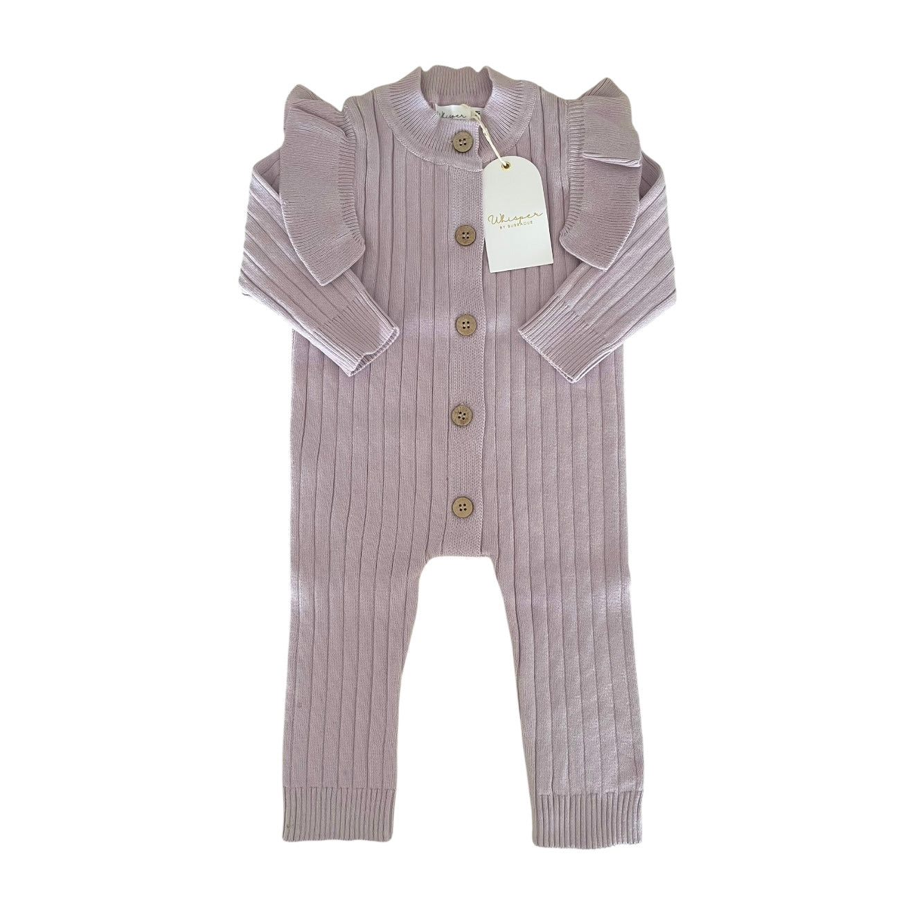 Knitted Frilly Romper (0-6 Months) - Lilac