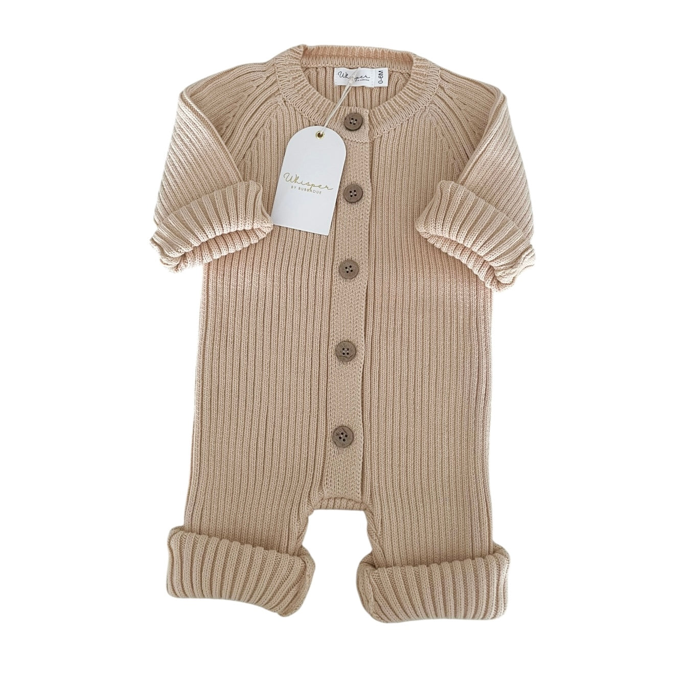 Knitted Romper (0-6 Months) - Honey