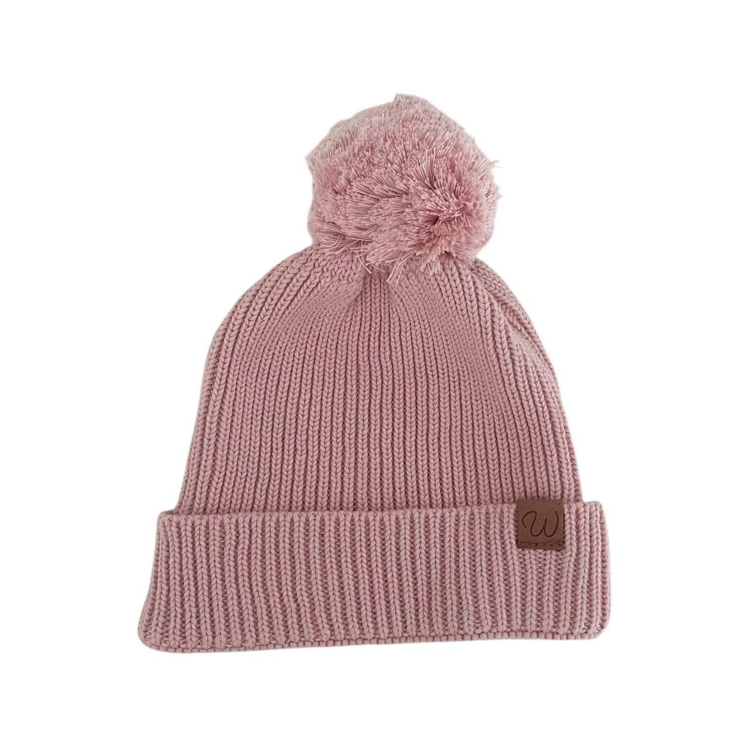 Knitted Beanie (0-6 Months) - Dusty Pink