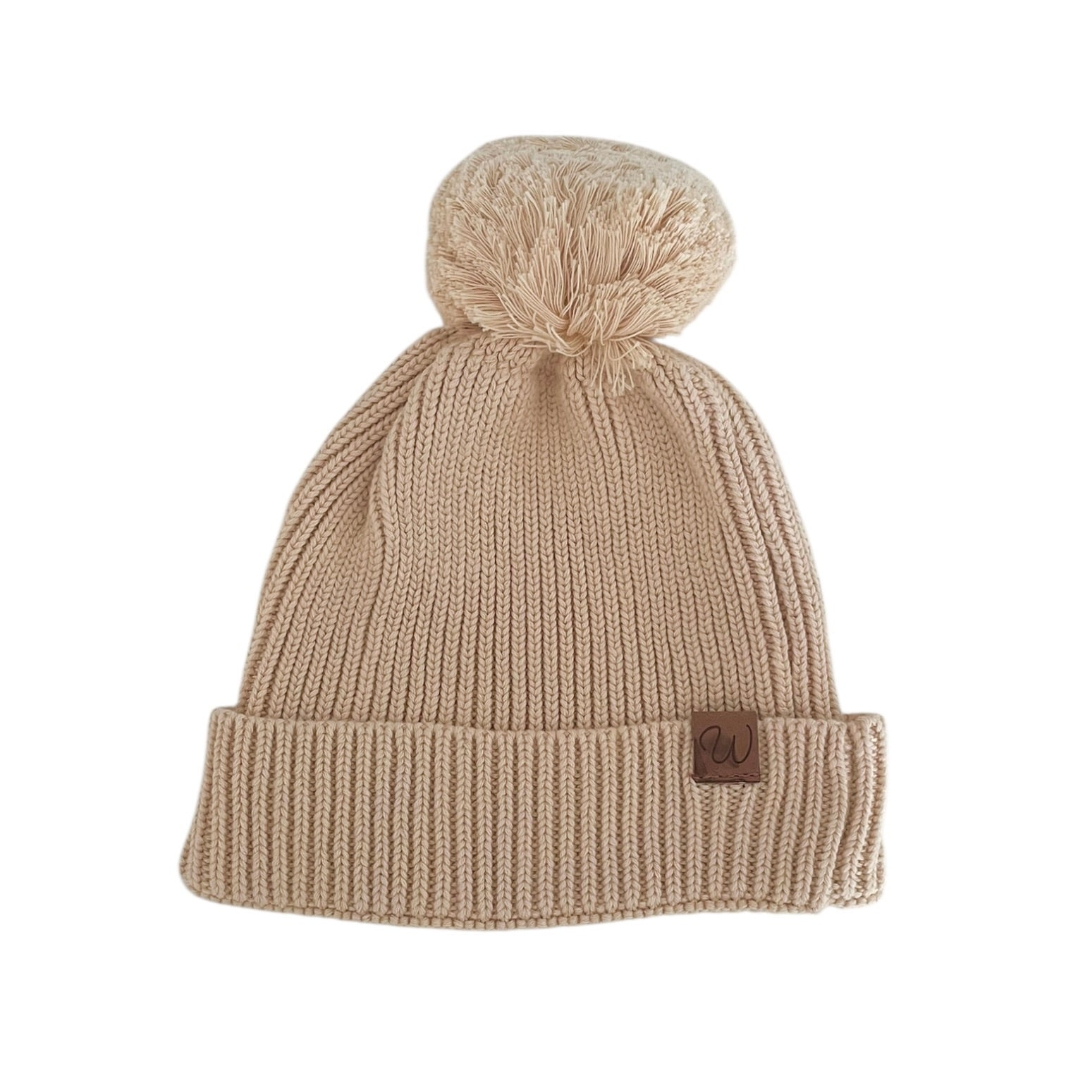Knitted Beanie (0-6 Months) - Honey