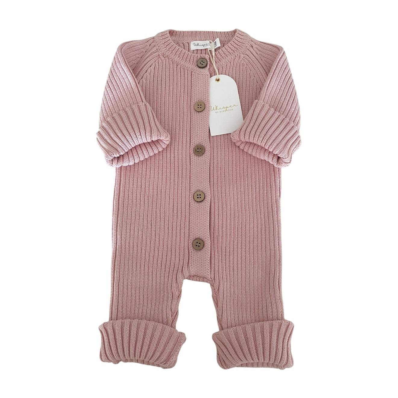 Knitted Romper (0-6 Months) - Dusty Pink