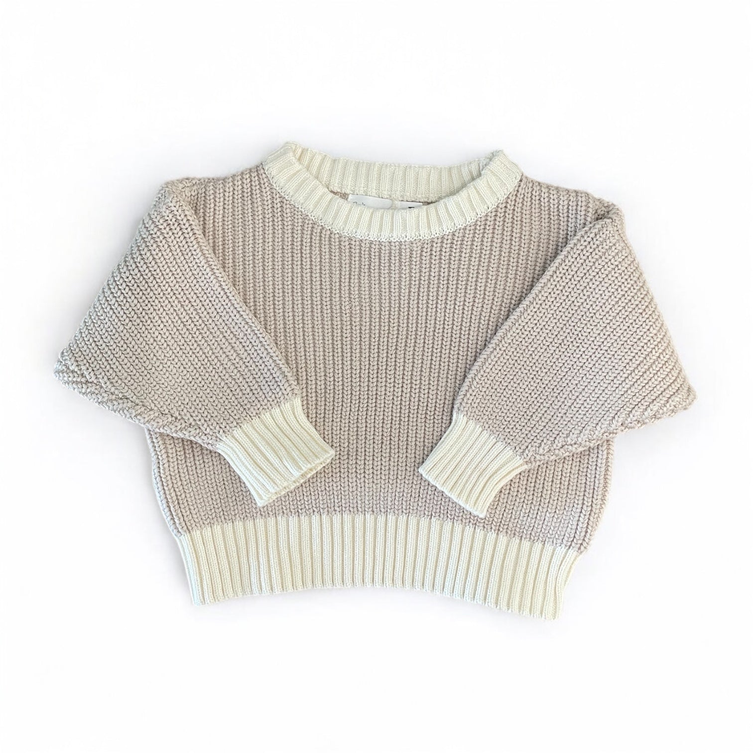 Knitted Jersey (0-6 Months) - Biscuit