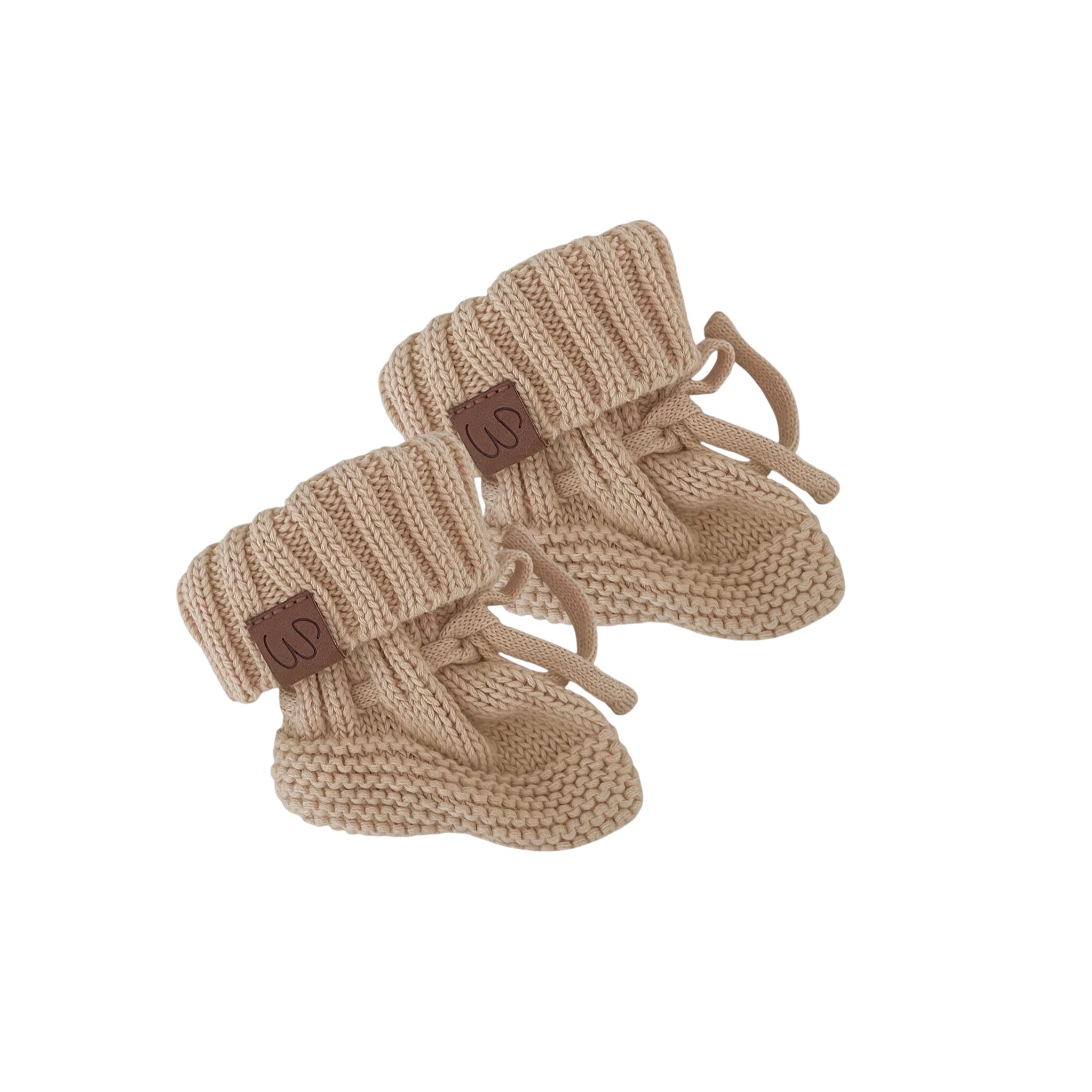 Knitted Booties (0-3 Months) - Honey