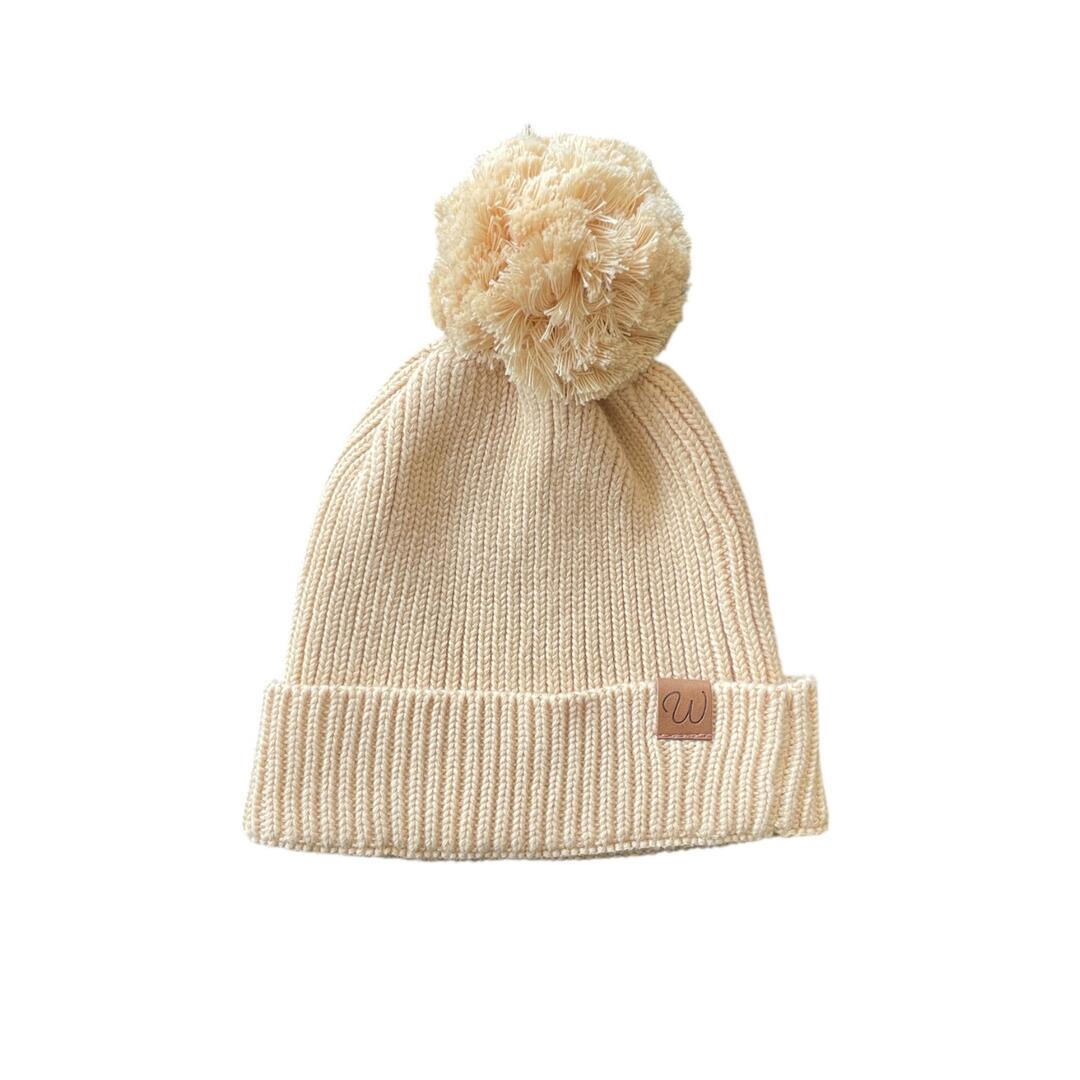 Knitted Beanie (0-6 Months) - Honey