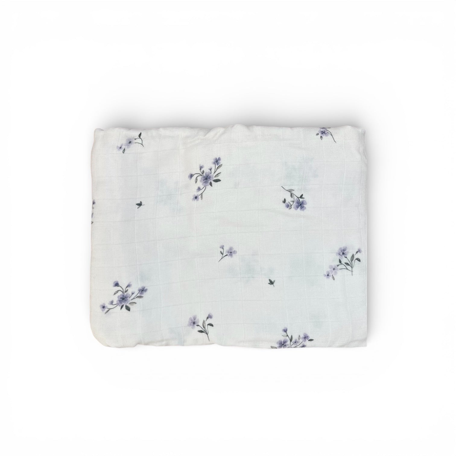 Soft Pansy Bubbadue Baby Muslin blanket with floral pattern, lightweight and gentle for newborns, made by Bubbadue.