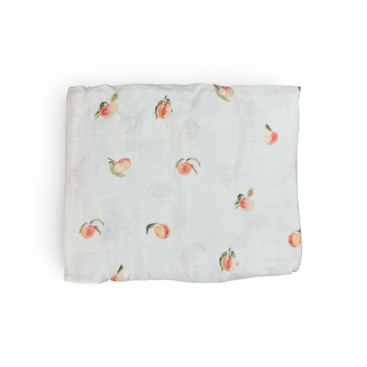 Soft peach-colored Bubbadue Baby Muslin blanket, lightweight and breathable, perfect for delicate baby skin.
