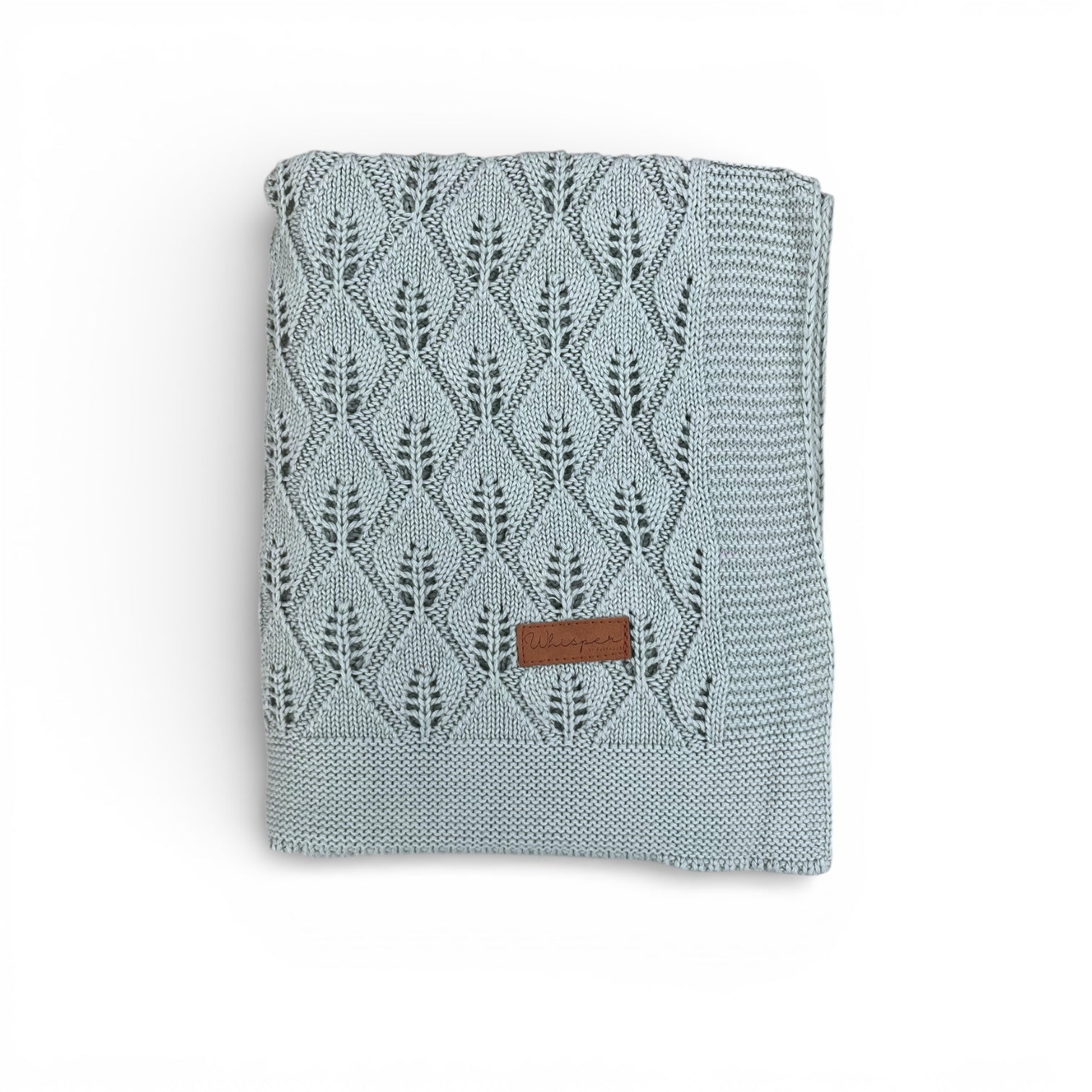 Misty Blue - Cellular Knitted Blanket - Bubbadue