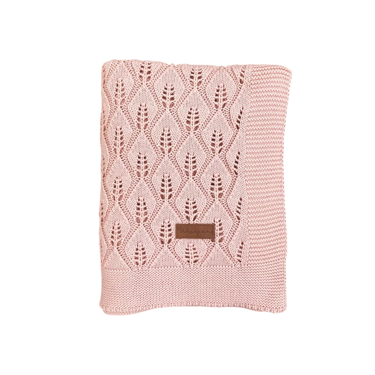 Bubbadue blush cellular knitted blanket with soft, breathable cellular knit design, perfect for cozy comfort and gentle warmth.