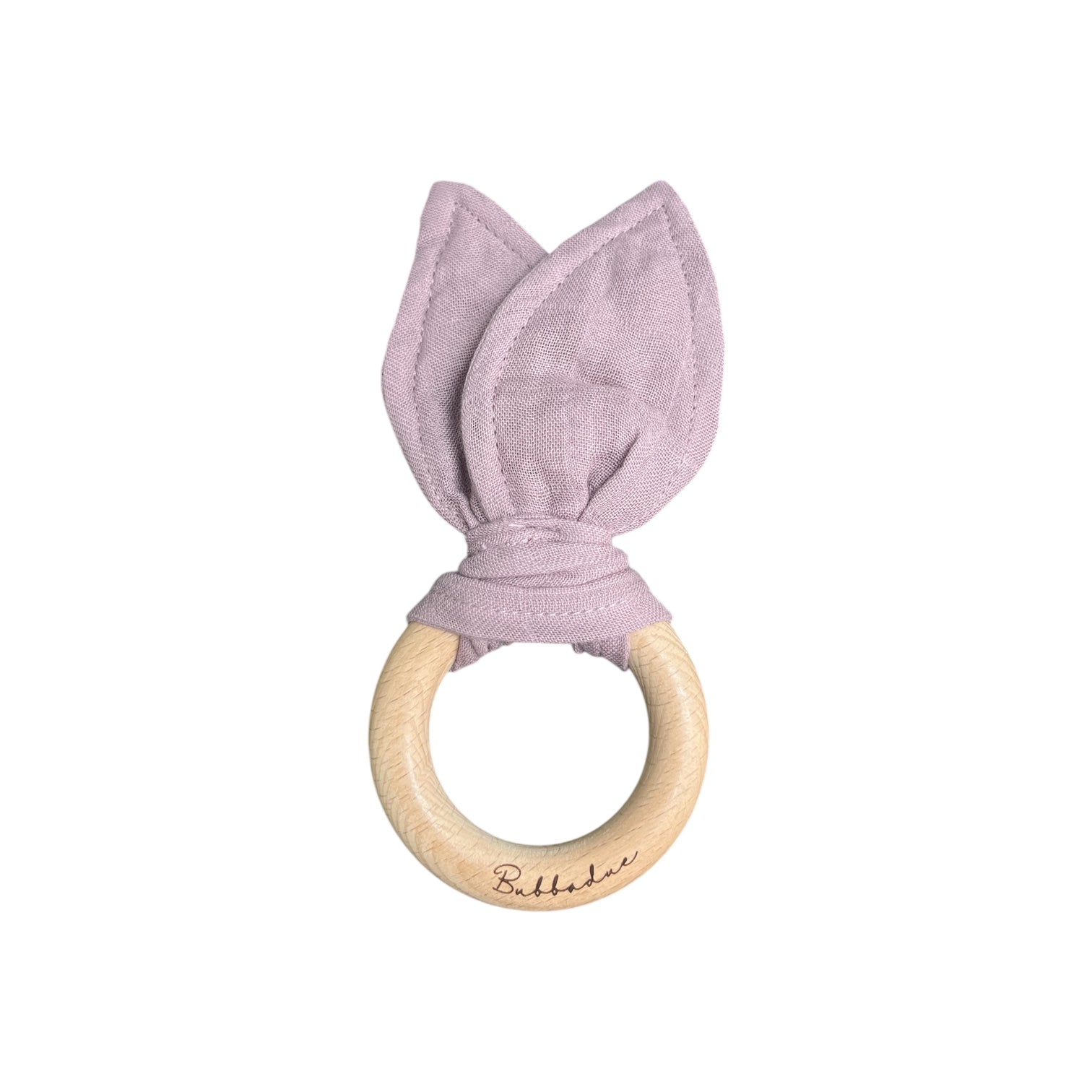 Bunny Ear Teething Ring - Mauve - Bubbadue