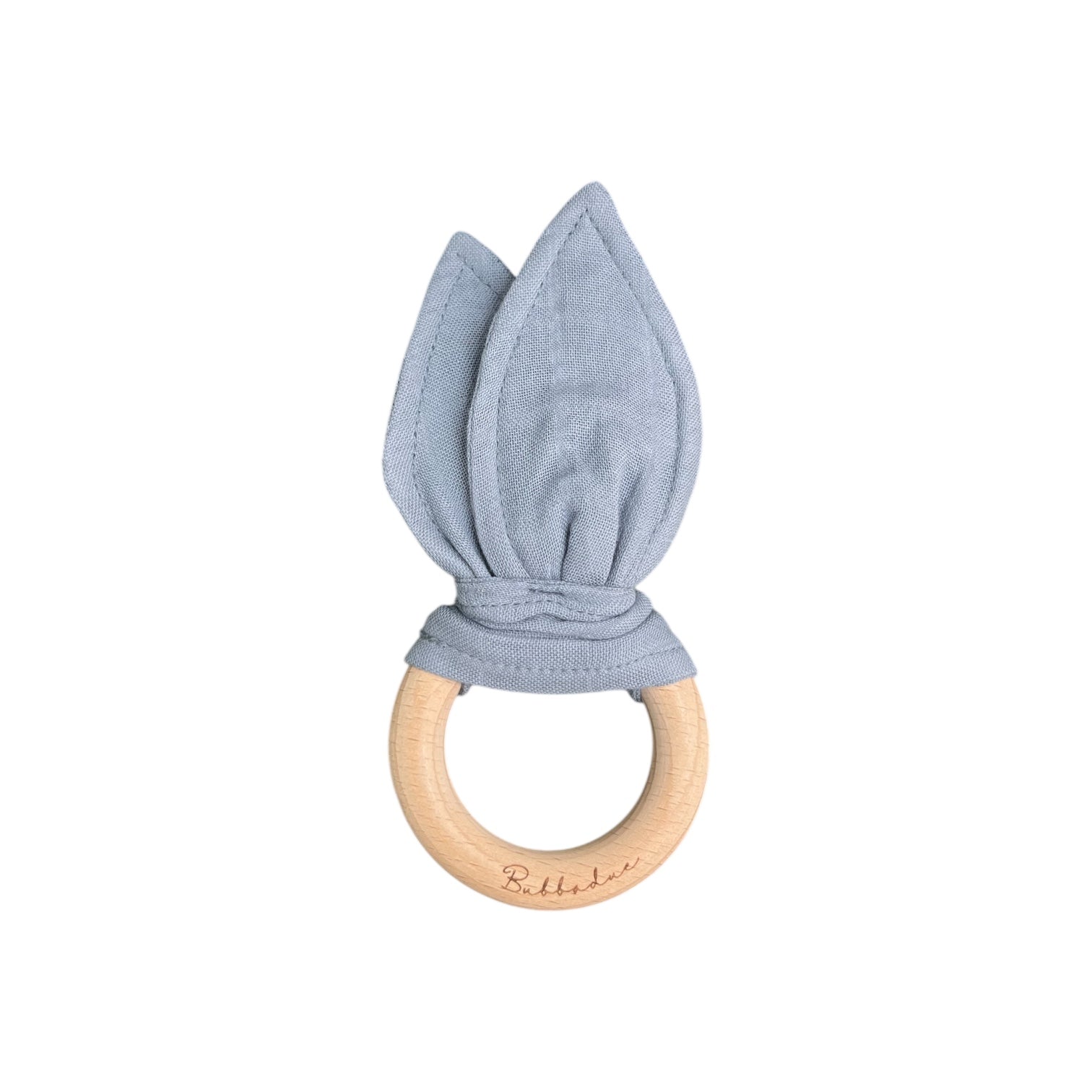 Bunny Ear Teething Ring - Misty Blue - Bubbadue