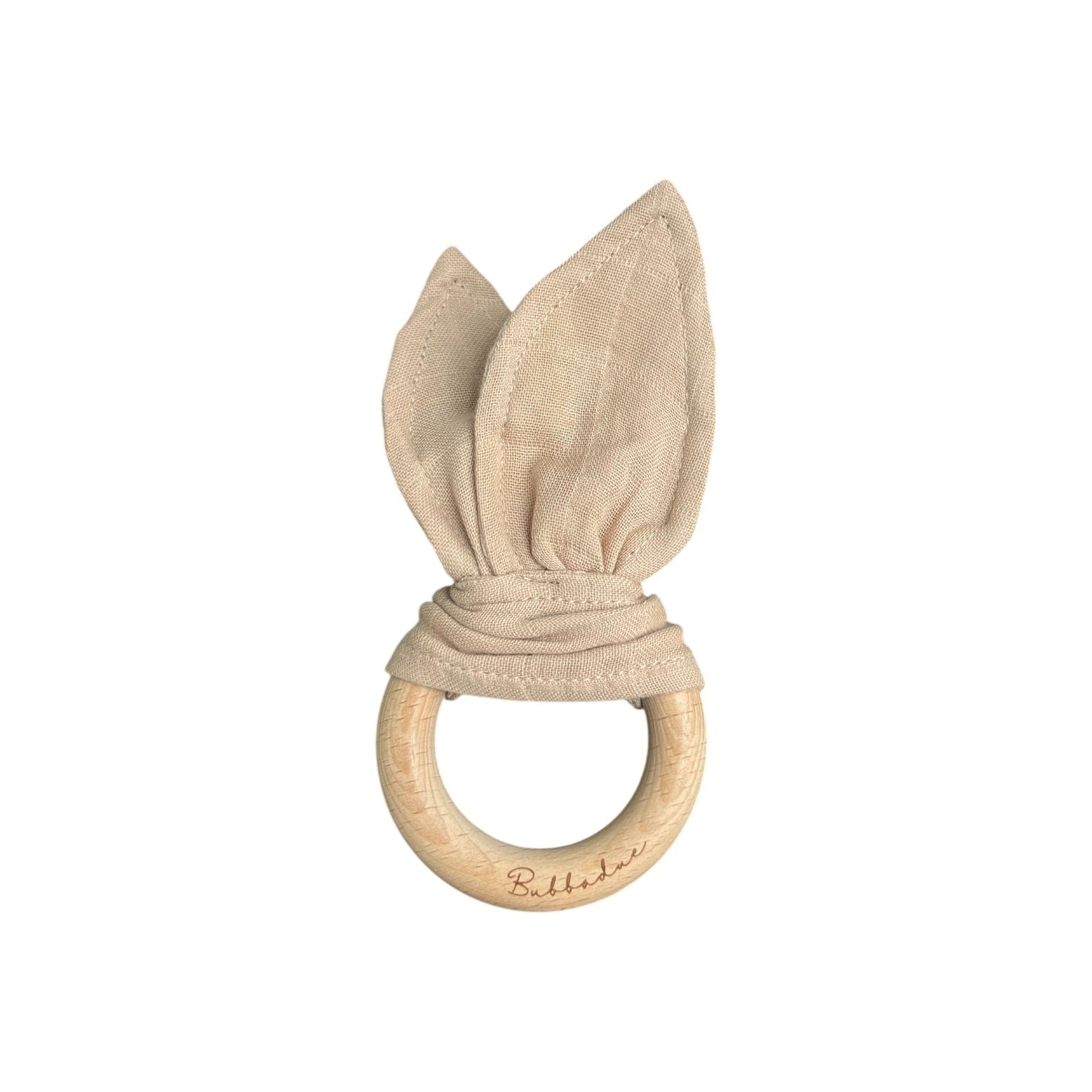 Bunny Ear Teething Ring - Sand - Bubbadue