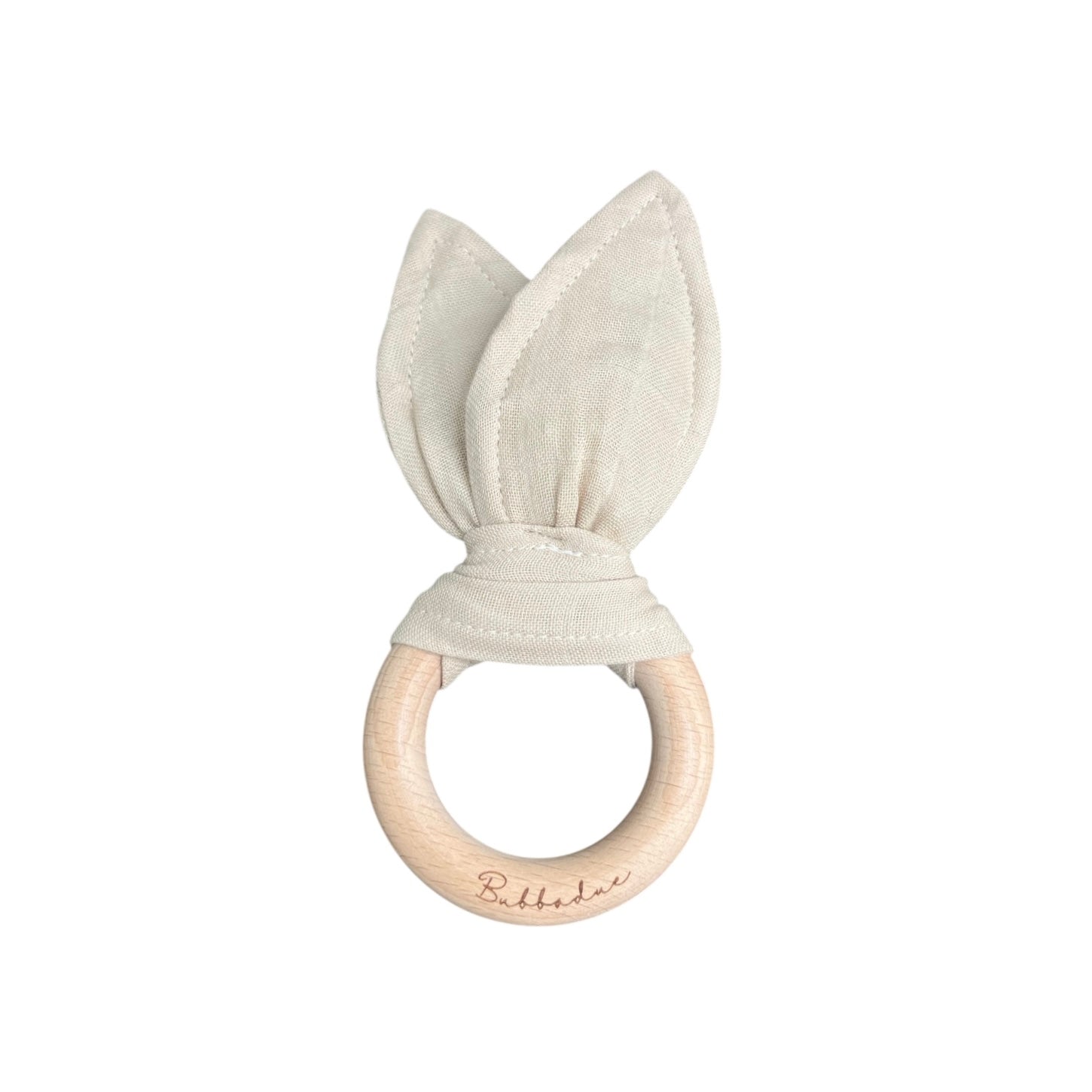 Bunny Ear Teething Ring - Ivory - Bubbadue