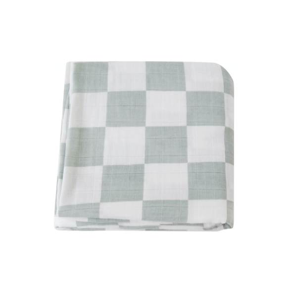 Teal Checkered - Bubbadue Baby Muslin