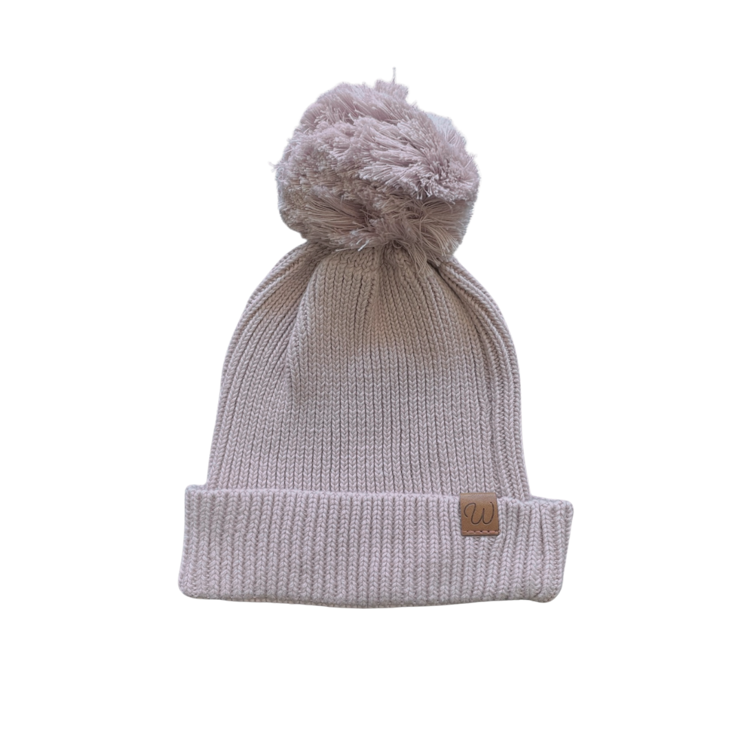 Knitted Beanie (0-6 Months) - Lilac