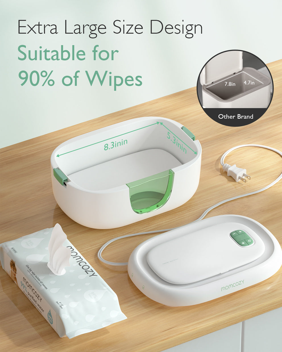 Momcozy wipe warmer warm wipe in use