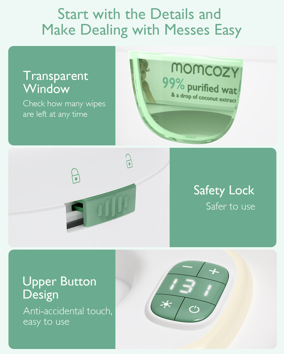 Momcozy wipe warmer dimensions