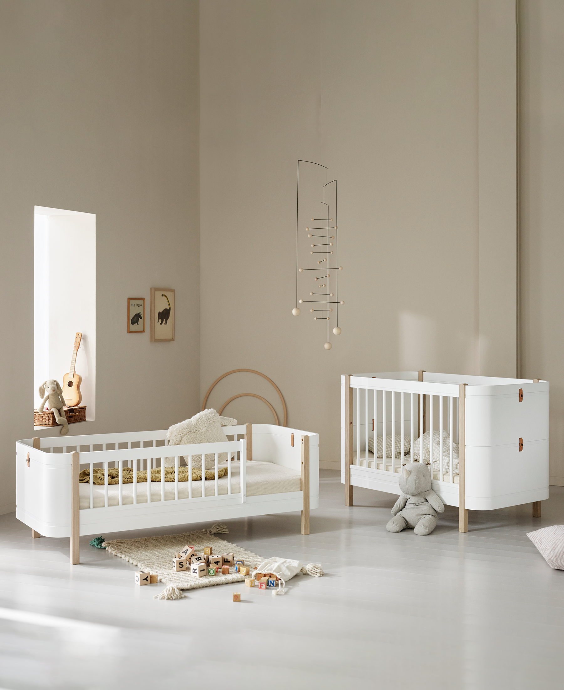 Mini+ Sibling Kit (Additional Parts To Mini+ Cot Bed Incl. Junior Kit) - White/Oak