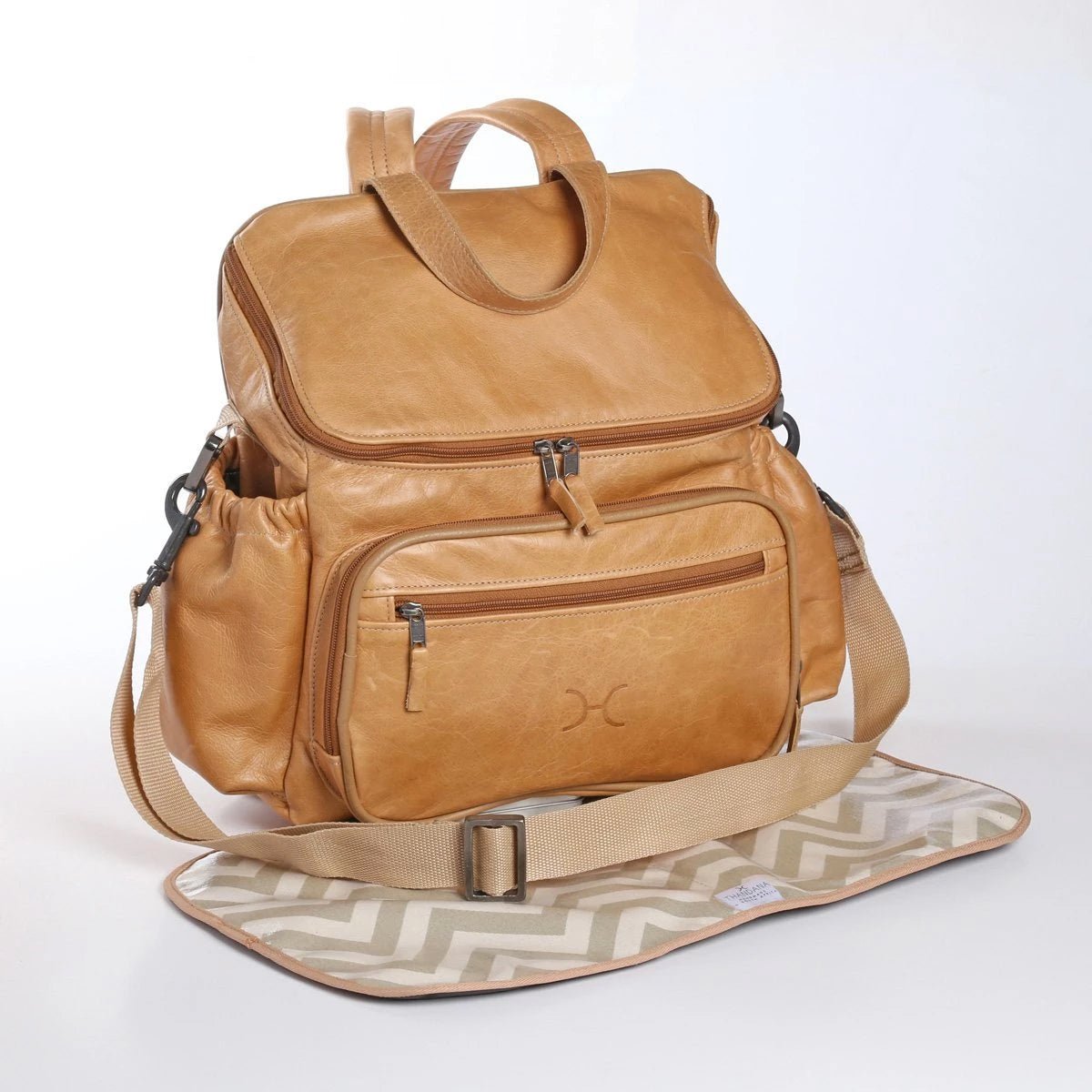 Thandana Leather Baby Changing Backpack Hazelnut
