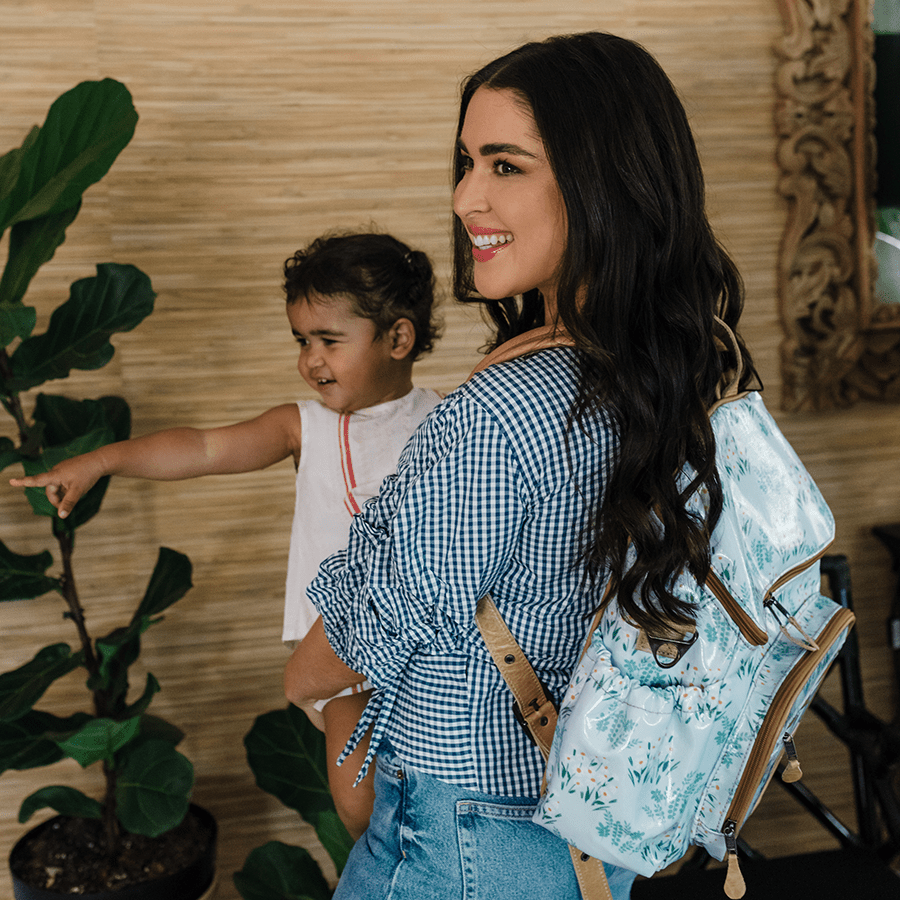 Thandana Baby Changing Backpack - Laminated Fabric & Genuine Leather