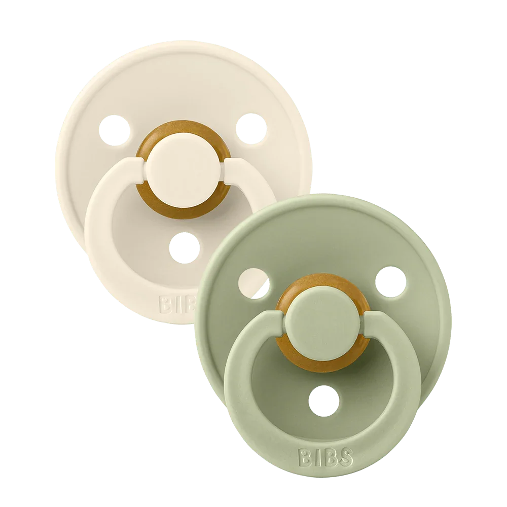 BIBS Colour Pacifiers 2 Pack - Ivory/Sage - Bubbadue