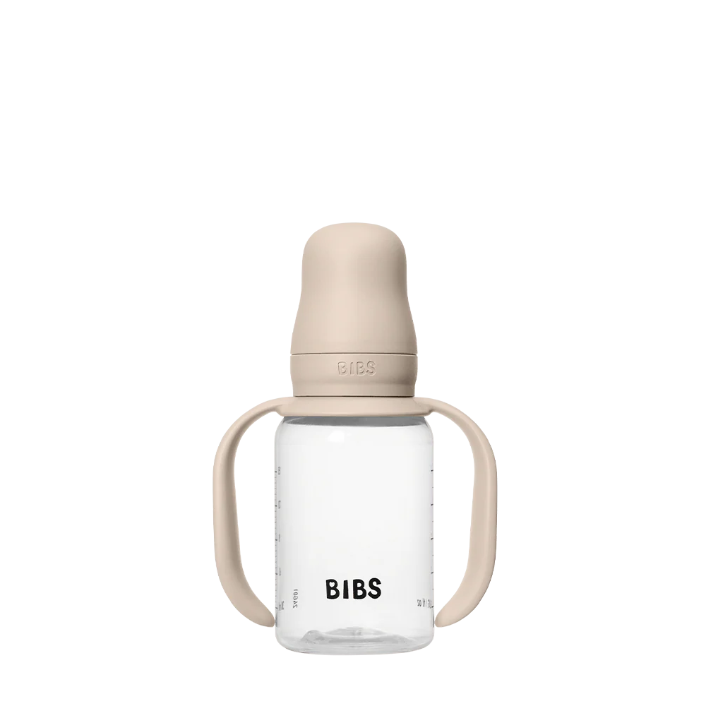 Pink silicone spout of Gnash BIBS Baby Sippy Bottle with 150 ml capacity, designed for easy drinking by infants.
