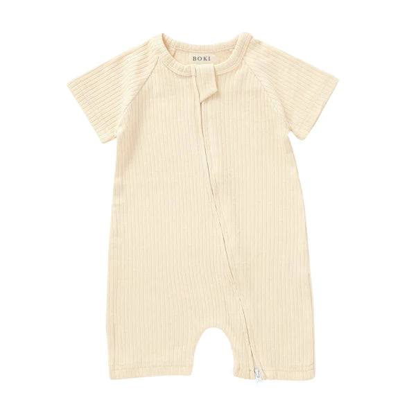 Organic Ribbed Summer Zipsuit - Baby Clothing (0-3 Months) - Bubbadue