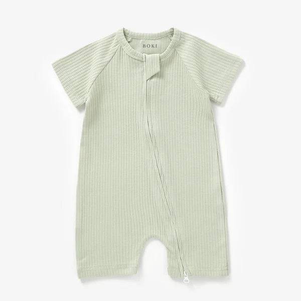 Organic Ribbed Summer Zipsuit - Baby Clothing (0-3 Months) - Bubbadue