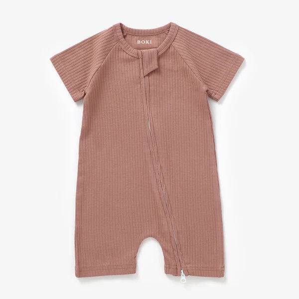 Organic Ribbed Summer Zipsuit - Baby Clothing (0-3 Months) - Bubbadue