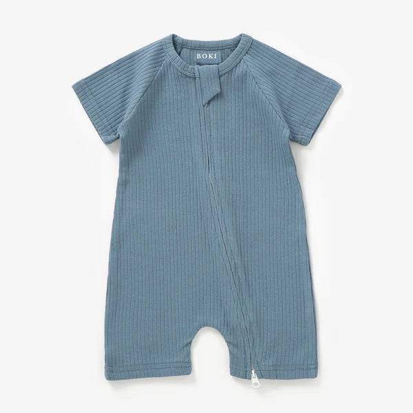 Organic Ribbed Summer Zipsuit - Baby Clothing (0-3 Months) - Bubbadue