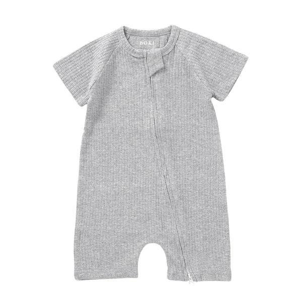 Organic Ribbed Summer Zipsuit - Baby Clothing (0-3 Months) - Bubbadue