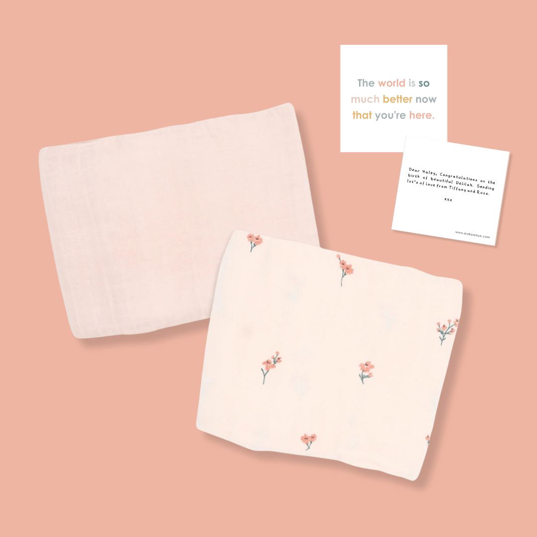 Blushing Blossom - Muslin Swaddle Bundle - Bubbadue