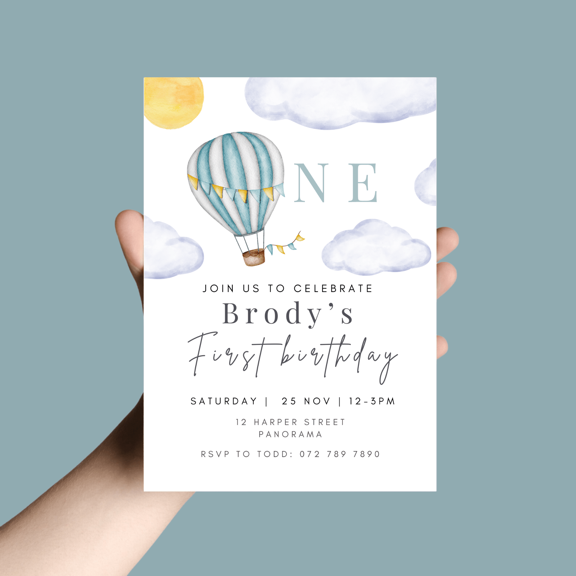 1st Birthday Invitations - Digital - Editable - Bubbadue