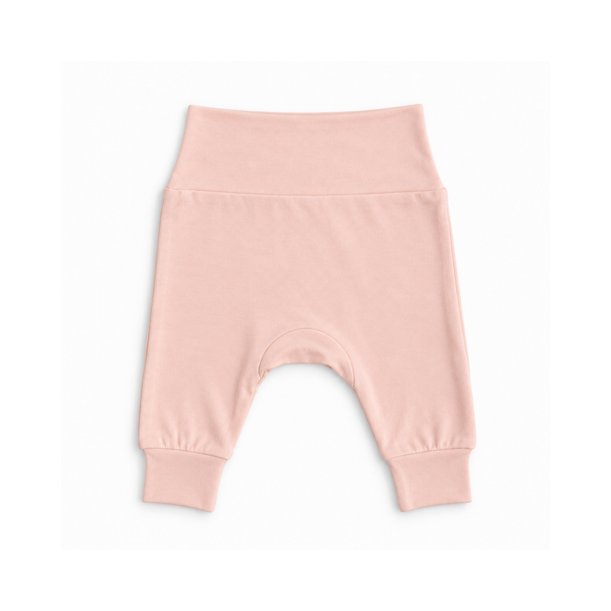 Bubbadue BubbaGrow Harem Pants in peach, soft and comfortable clothing for kids with a relaxed fit and elastic waistband.