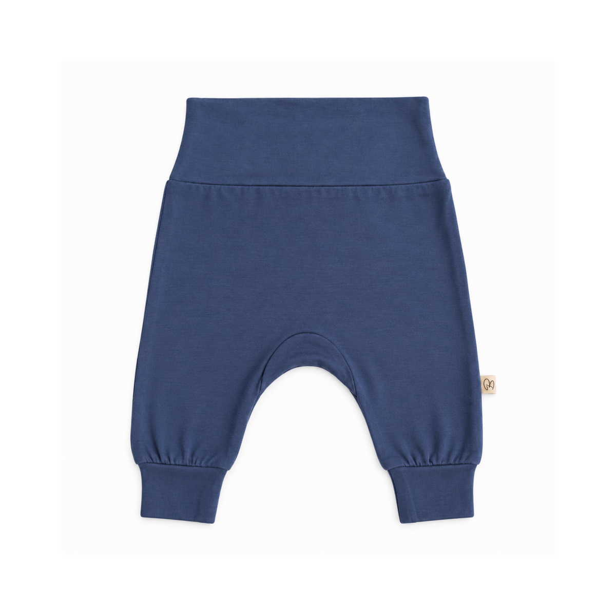 Bubbadue BubbaGrow harem pants in steel blue with relaxed fit and elastic waistband, comfortable and stylish clothing for casual wear.