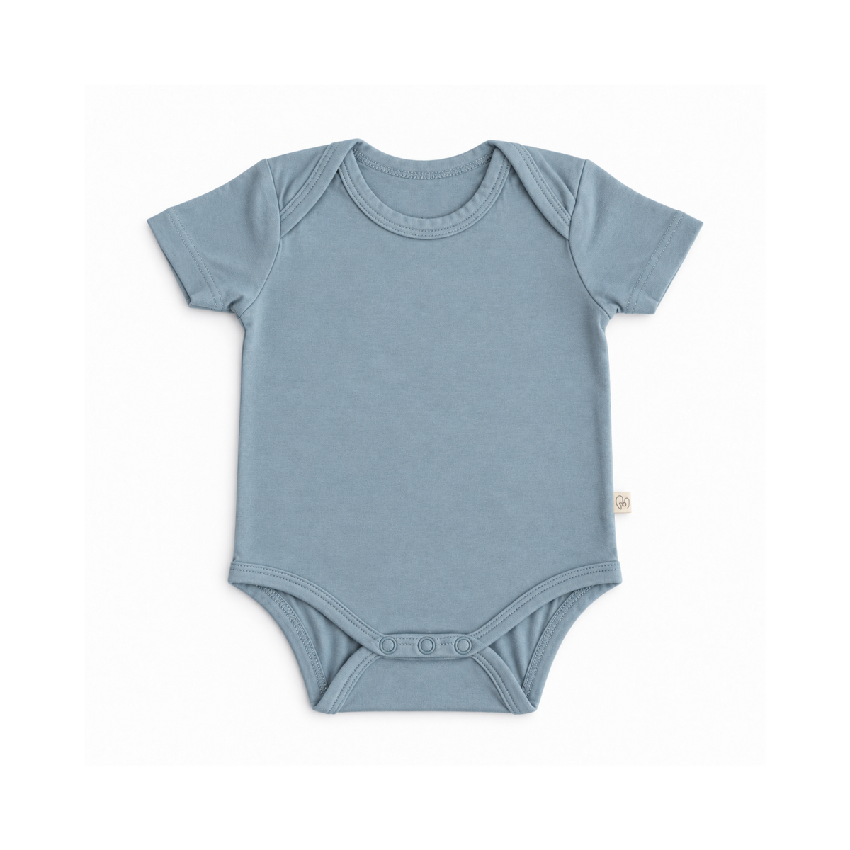 Bubbadue BubbaGrow short sleeve vest in Misty Blue, lightweight toddler clothing with soft fabric and comfortable fit.