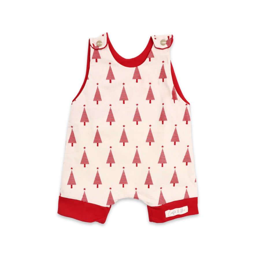 Red Christmas Romper (0-3 Months) - Bubbadue