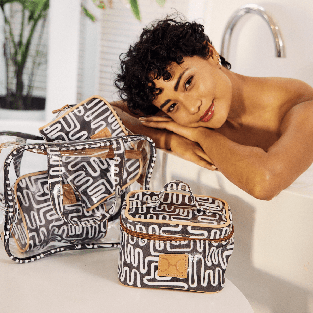 Thandana Cosmetic Maxi Bag Set - Laminated Fabric