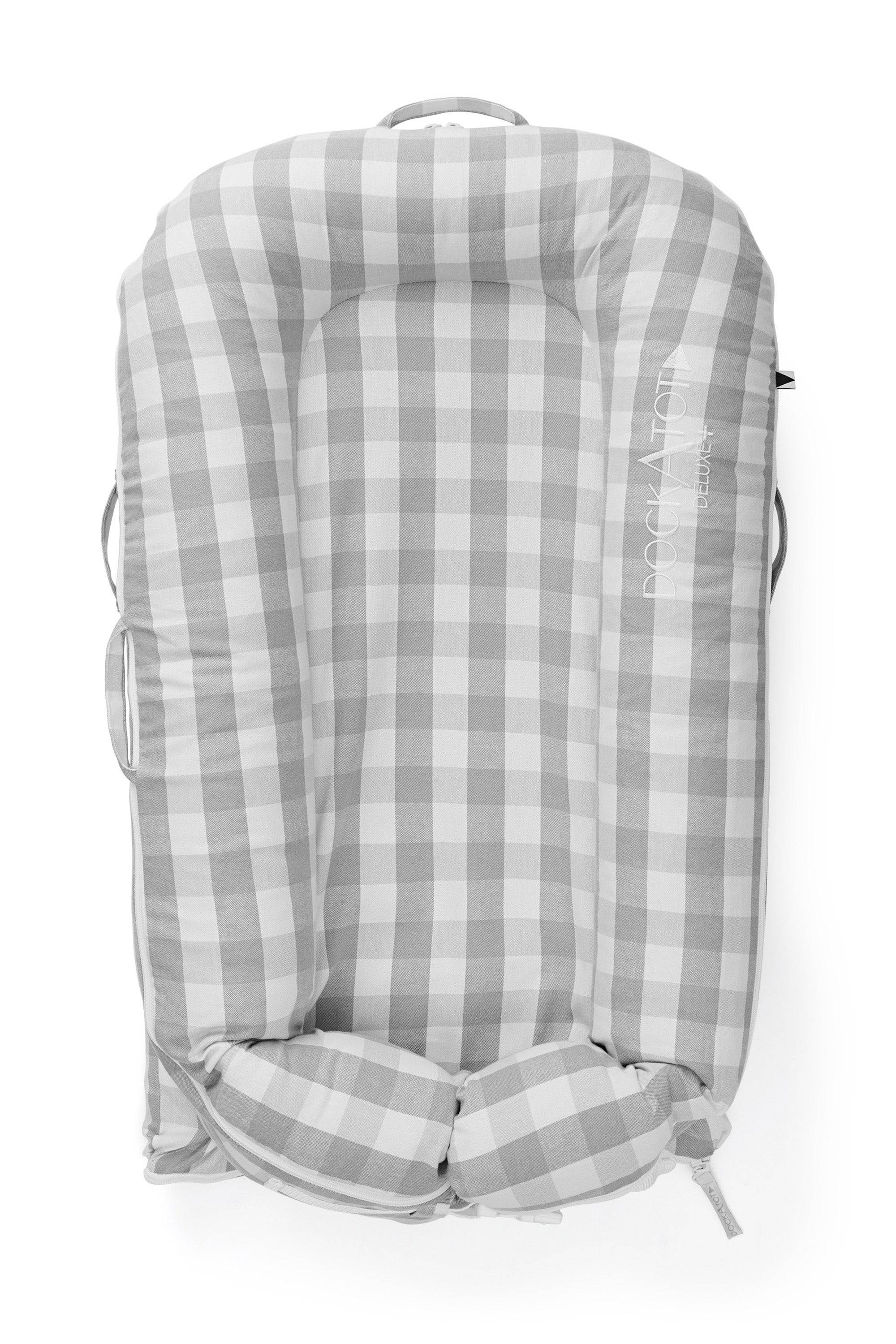 DockATot Deluxe+ (0-8 Months) - Stone Gingham - Bubbadue