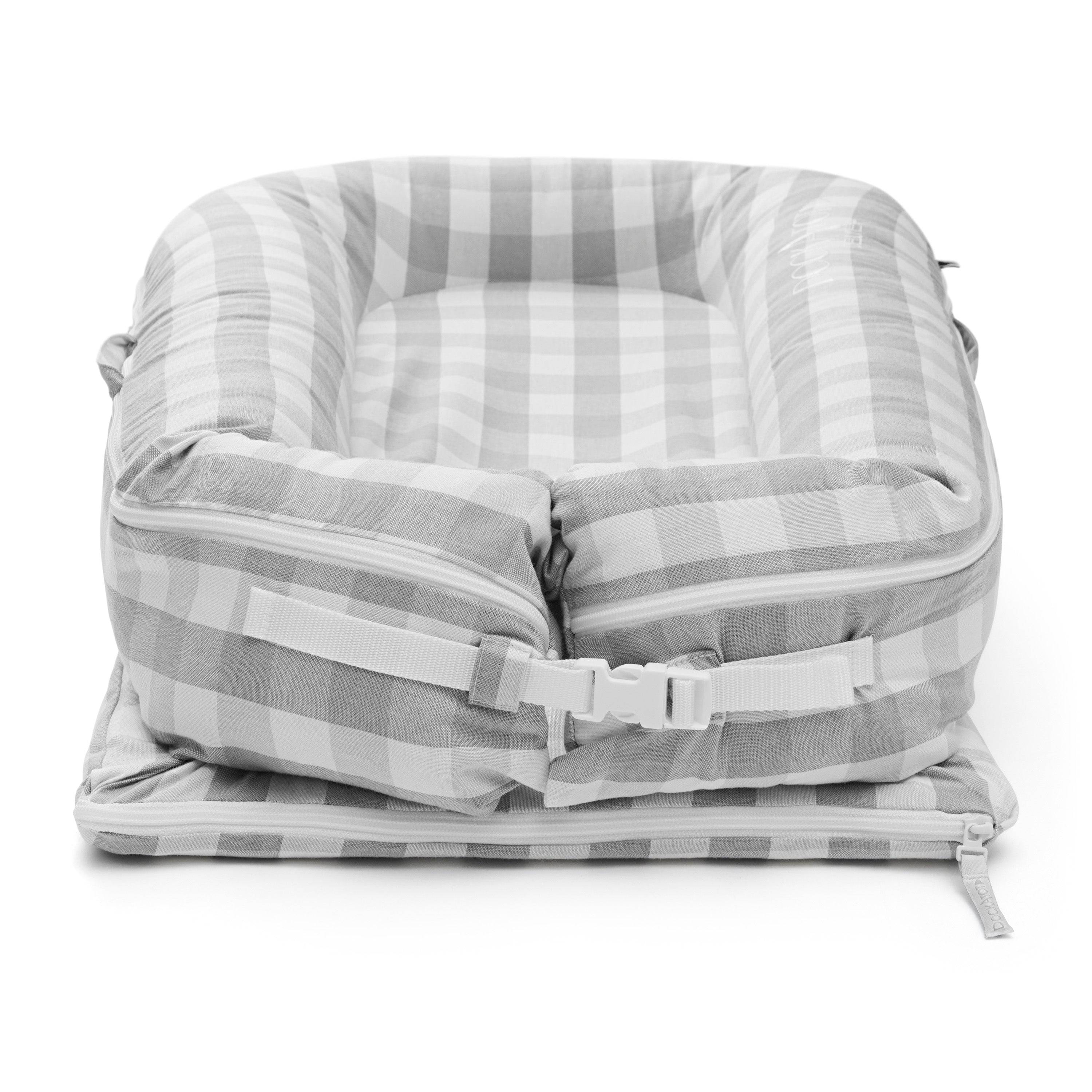 DockATot Deluxe+ (0-8 Months) - Stone Gingham - Bubbadue