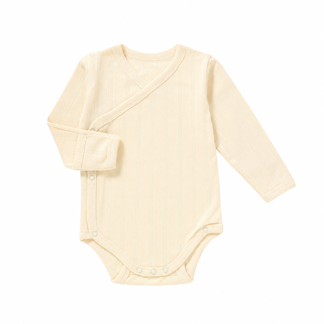 Haven Pointelle Kimono Vest in Buttermilk, laid flat