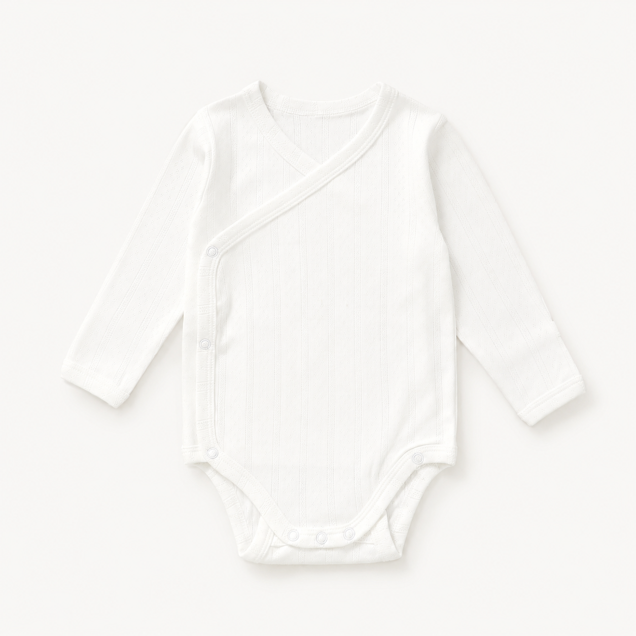 Haven Pointelle Kimono Vest in Cloud, laid flat