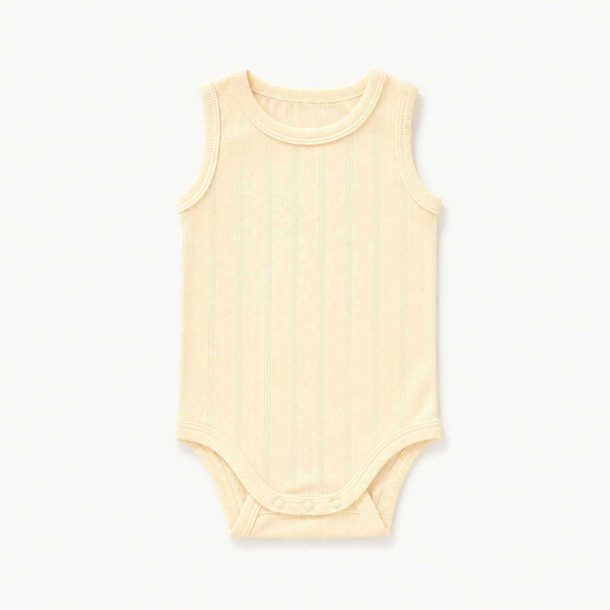 Haven Pointelle Vest in Buttermilk, laid flat