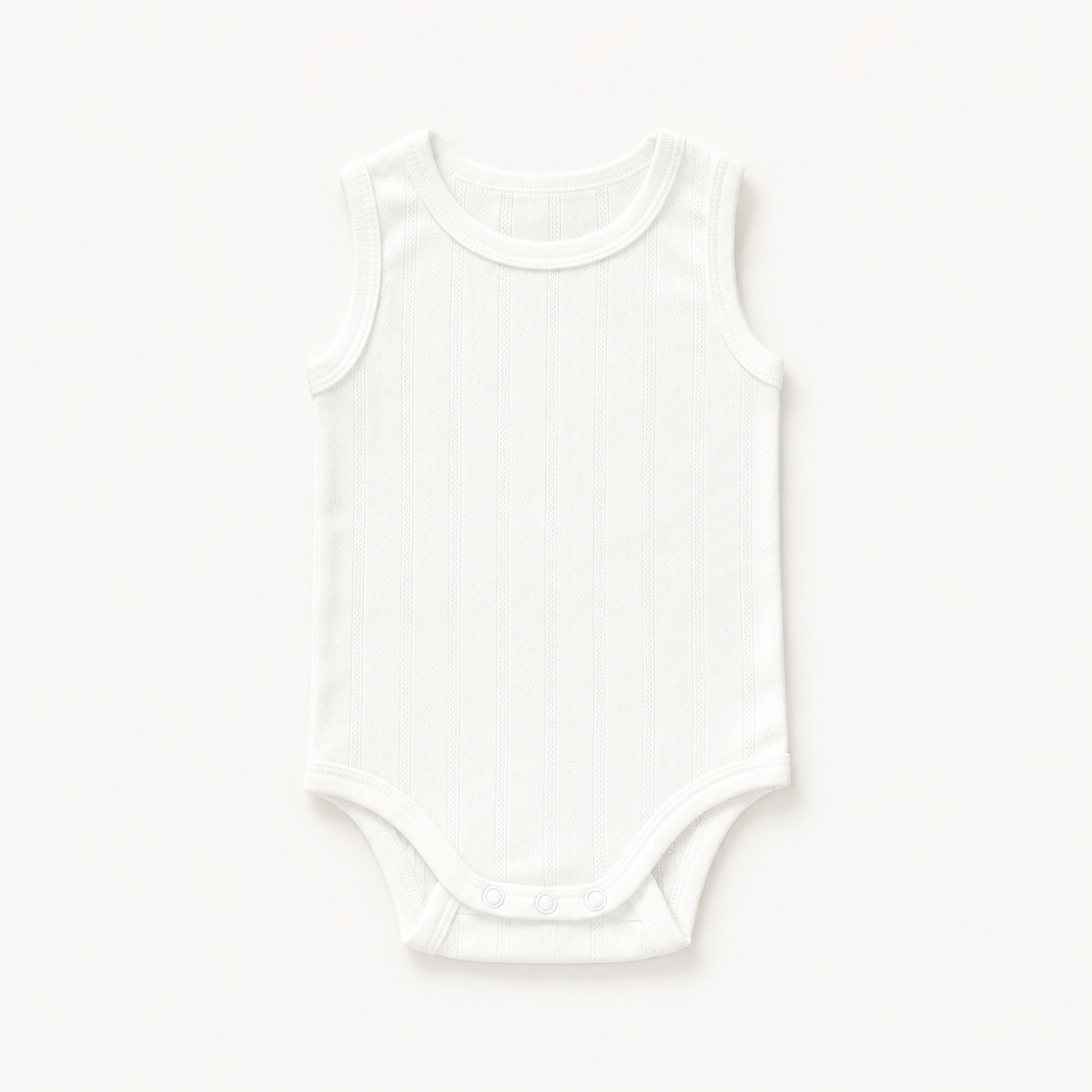 Haven Pointelle Vest in Cloud, laid flat
